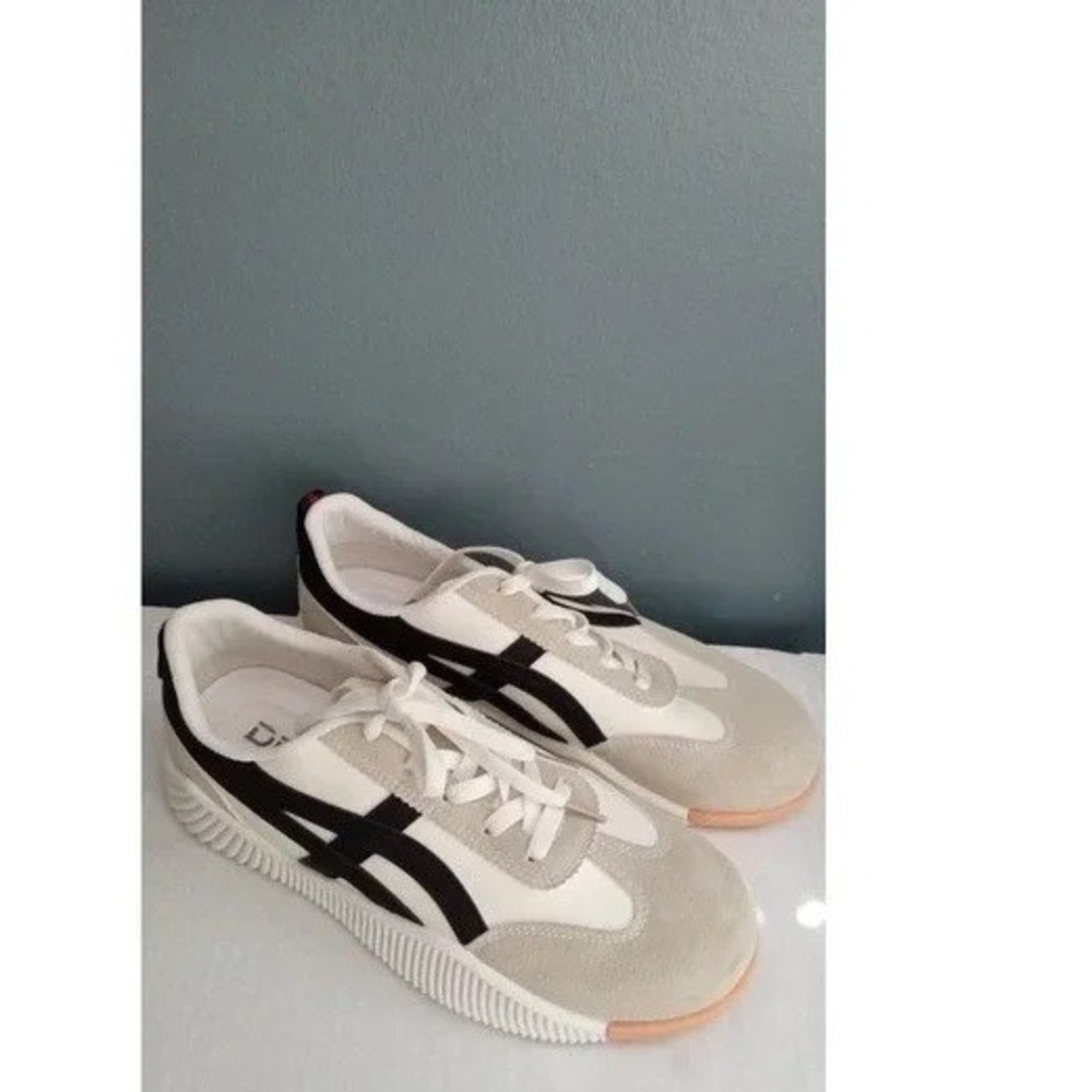 DF. FLORANCE VINTAGE Mens Casual Sneakers Shoes White Black Lace Up Low Top Sz42